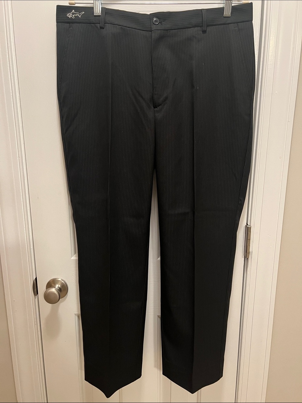 Greg Norman Collection Black Pinstripe Dress Pants